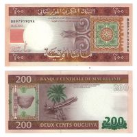 Мавритания 200 угий 2013 год UNC