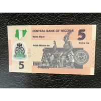 Нигерия 5 UNC полимер с рубля