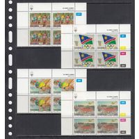 Олимпиада Спорт Флаг 1992 Намибия MNH серия 4 м зуб Х 4 КВАРТБЛОКИ Лот