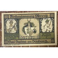 Нотгельд 25 пфеннигов 1921 год. Бад-Закса,. Веймарская республика