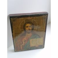 Икона старинная, литография на дереве