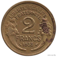 Французская Республика (ІІІ Республика, Франция). 2 франка 1938