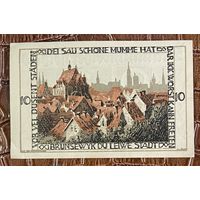 Нотгельд 10 пфеннигов 1921 год. Брауншвейг,. Веймарская республика