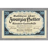 Нотгельд Австрия Каринтия 20 геллеров 1920 год