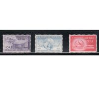США-1949, (Мих.601-603),  ** ( 1 м -*)  , Авиапочта, Самолеты, Почта, (полная серия)