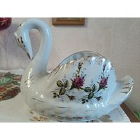 Ваза Лебедь, конфетница, фарфор, винтаж