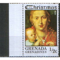 Марка из серии 1975г. Гренада и Гренадины "Рождество. "Мадонна с Младенцем" Альбрехт Дюрер" MNH