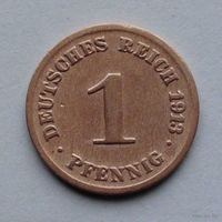 Германия 1 пфенниг, 1913 D