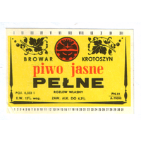 Этикетка пива Pelne Польша П730