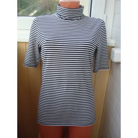 Чёрно-белая полосатая водолазка гольф 44-46-48