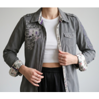 Рубашка от Soccx, максимализм, вышивка, аппликация, размер М