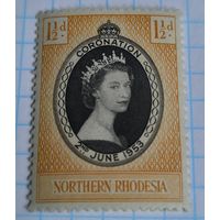 БРИТАНСКИЕ КОЛОНИИ СЕВЕРНАЯ РОДЕЗИЯ  1953 ГОД КОРОНАЦИЯ ЕЛИЗАВЕТЫ II