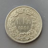 Швейцария. 1 франк 1981. Распродажа личной коллекции