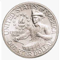 США 25 центов 1976 года, S. 1/4 доллара. Квотер. 'Барабанщик' 200 лет независимости США. Джон Дэвид Вашингтон. Серебро! В холдере! Предложи свою цену или обмен!