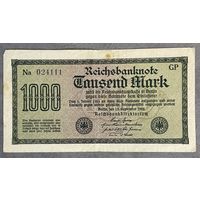 Банкнота 1000 марок 1922 год. Веймарская республика. С рубля без МЦ.