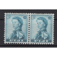 Фиджи 1954 ** Queen Elizabeth II, сцепка 2 марки, Британские колонии