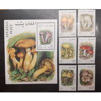 Афганистан. 2001 год. Флора. Грибы. Блок и 6 марок (996)