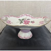 Фруктовница Орешница Фарфор Ручная роспись Розы Позолота Клеймо