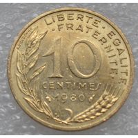 Франция, 10 сантимов 1980 г.