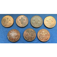 Великобритания 2 пенса 1999, 2000, 2001, 2003, 2004, 2006, 2007
