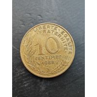 Франция 10 сантимов 1988