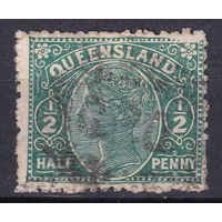 6.Aust. Великобритания. Австралийские штаты. Квинсленд. Виктория. Стандарт. 1890/94 гг. 1/2p. Mi.#71.