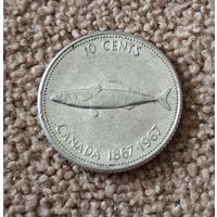 Канада 10 центов, 1967 100 лет Конфедерации Канада