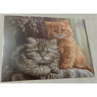 Посткроссинг. Открытка "Лялечка и Персик", худ.Екатерина Калиновская (10х15). Прошла почту. Художественные марки, чёткий штемпель.