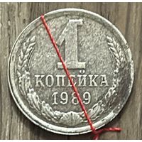 Монета 1 копейка СССР 1989г.(Брак)