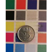 Нидерланды 25 центов 1980