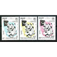 Камбоджа - 1990г. - Международный год обучения грамоте - полная серия, MNH [Mi 1155-1157] - 3 марки
