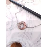 Лот С 1 РУБЛЯ! много лотов! Кулон из натурального камня с цепочкой Бублик - Пейзажная Яшма