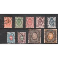 Россия-1902 (Заг.66-74) гаш., с ВЗ (верт.),  13-й выпуск, Царская Россия, полная серия