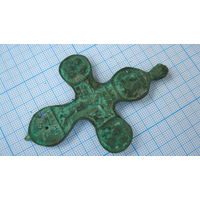 Крестик старинный, нательный. Бронза, литье.