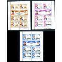 Тувалу - 1981г. - свадьба принца Чарльза и принцессы Дианы, корабли - 3 малых листа - полная серия, MNH [Mi свадьба принца Чарльза и принцессы Дианы, корабли]. #3-WB-Z-2-24