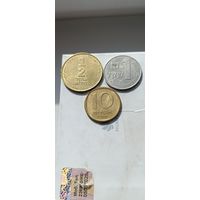 Сборный лот Израиль. Лот состоит из 3-х монет. Монеты не чищены.