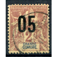 Французские колонии - Мадагаскар - 1912г. - аллегория, надпечатка на марках Гранд-Комор, 05 на 2 с - 1 марка - гашёная [Mi 101]. #3-WB-87-A-1