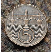Чехословакия 5 геллер 1924 года. Мост. Редкий год! Предложи свою цену или обмен!