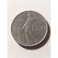 Италия 50 лир 1956