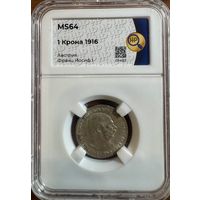 1 крона 1916 Австрия слаб MS64