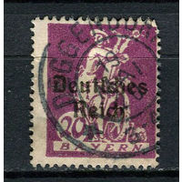 Рейх - 1920/1921 - Надпечатка Deutsches Reich на марках Баварии 20Pf - [Mi.122] - 1 марка. Гашеная.  (Лот 134BZ)