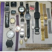 Большой лот часов и ремешков к часам. Всё в одни руки.