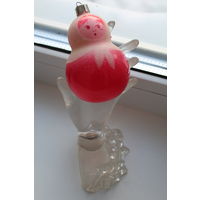 Стеклянная новогодняя  игрушка 90-е годы