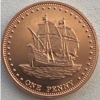 Остров Столтенхоф (Тристан-да-Кунья) 1 пенни 2008 г. Парусник