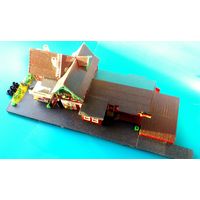 Вокзал с баром, рестораном и отделением почты VERO. Масштаб TT.