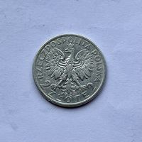 Монета СЕРЕБРО Польша 2 злотых 1933 год Ядвига ОТЛИЧНЫЕ