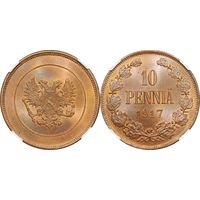 10 пенни 1917 ННР MS 65 RB
