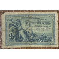 Банкнота 5 марок 1904 год. Германская империя.
