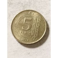 Турция 5 куруш 2016