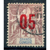 Французские колонии - Мадагаскар - 1912г. - аллегория, надпечатка на марках Гранд-Комор, 05 на 4 с - 1 марка - гашёная [Mi 102]. #3-WB-87-A-1